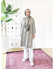 etiket detay oversize sweat tunik mint