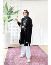 etiket detay oversize sweat tunik siyah 3
