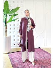 lima tencel fermuarlı kap açık bordo