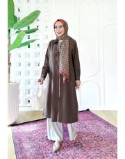 lima tencel fermuarlı kap kahve 2