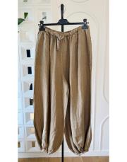 irina ithal keten şalvar pantolon bej