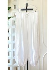 irina ithal keten şalvar pantolon beyaz