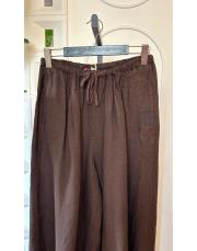 irina ithal keten şalvar pantolon kahve 2