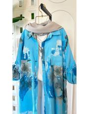 splash ithal koton gömlek turkuaz 3