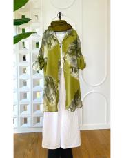 splash ithal koton gömlek yağyeşili 3