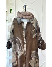 splash ithal koton gömlek kahve 2