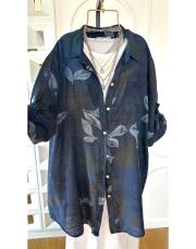 lilium ithal koton gömlek lacivert 2