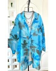 lilium ithal koton gömlek turkuaz 2