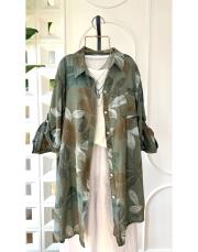 lilium ithal koton gömlek haki 2