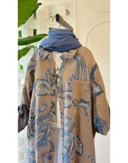 ithal şal desen koton gömlek vizon 2