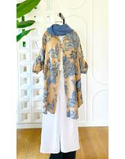 ithal şal desen koton gömlek camel