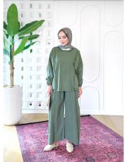 amelia %100 pamuk takım haki