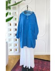 sera %100 pamuk tunik mavi