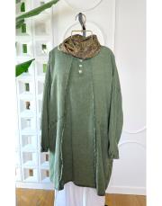 sera %100 pamuk tunik haki 2
