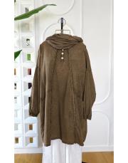 sera %100 pamuk tunik kahve
