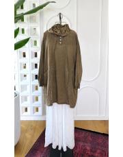 sera %100 pamuk tunik kahve 2