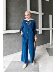 kai %100 pamuk takım lacivert 3
