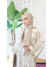 çizgili aynalı kimono bej 3