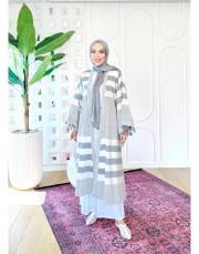 çizgili aynalı kimono gri 2