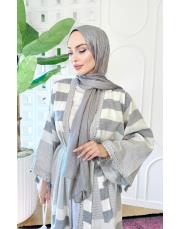 çizgili aynalı kimono gri 4
