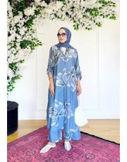 helena uzun gömlekli takım indigo 3