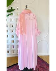 cindy ithal nakışlı koton gömlek pembe 2