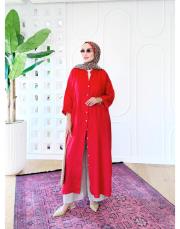 aida ithal keten bohem kap kırmızı 2