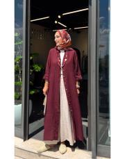 aida ithal keten bohem kap bordo