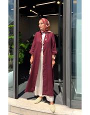 aida ithal keten bohem kap bordo 2
