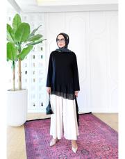 tilya şifon garnili tunik siyah