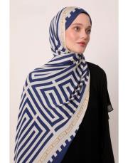 style pamuk ipek şal lacivert 2