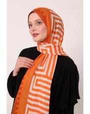 style pamuk ipek şal turuncu 3