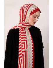 style pamuk ipek şal bordo
