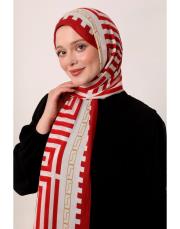 style pamuk ipek şal bordo 2
