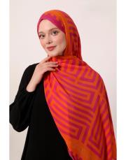 style pamuk ipek şal fuşya