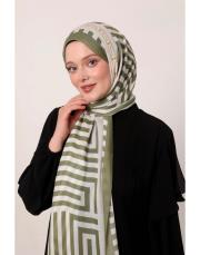 style pamuk ipek şal haki