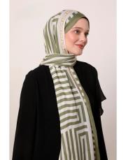 style pamuk ipek şal haki 2