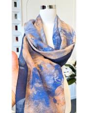 niliya yazlık tencel şal lacivert 2