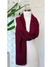 tencel düz renk şal bordo