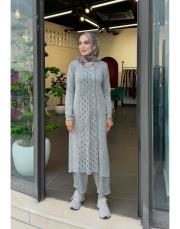 bellora %100 pamuk triko tunik gri 2