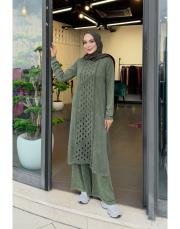 bellora %100 pamuk triko tunik haki 2