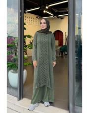 bellora %100 pamuk triko tunik haki 3