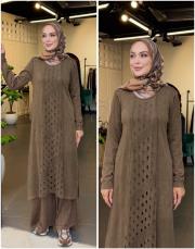 bellora %100 pamuk triko tunik kahve