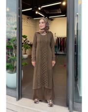 bellora %100 pamuk triko tunik kahve 2