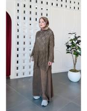 solara % 100 pamuk triko tunik kahve