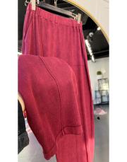%100 pamuk çımalı havuç triko pantolon bordo 2