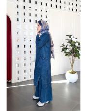 mirel % 100 pamuk triko kot garnili tunik lacivert 2
