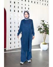 mirel % 100 pamuk triko kot garnili tunik lacivert 3