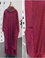 mirel % 100 pamuk triko kot garnili tunik bordo