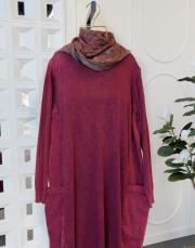 mirel % 100 pamuk triko kot garnili tunik bordo 2